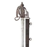 A HIGHLAND OFFICER~S BASKET-HILTED BROADSWORD, SECOND QUARTER OF THE 19TH CENTURY AND A HIGHLAND BAS