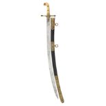 ˜A VICTORIAN OFFICER~S MAMELUKE-HILTED LEVÉE SWORD, MID-19TH CENTURY, POSSIBLY FOR THE LANCASHIRE HU