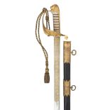 ‡ AN 1827 PATTERN NAVAL OFFICER~S SWORD RETAILED BY WILKINSON, GUN AND SWORD MAKER, PALL MALL, LONDO