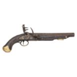 A 15 BORE FLINTLOCK LIGHT DRAGOON PISTOL, EARLY 19TH CENTURY, PROBABLY IRISH