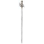 AN ENGLISH ~MORTUARY~ HILTED BACKSWORD, SECOND QUARTER OF THE 17TH CENTURY