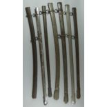 A GROUP OF SEVEN IRON SCABBARDS FOR BRITISH REGULATION SWORDS, LATE 19TH CENTURY