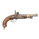 A .700 FRENCH MODEL 1822 BIS PERCUSSION RIFLED CAVALRY PISTOL, NO. 526