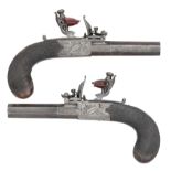 A PAIR OF 54 BORE FLINTLOCK POCKET PISTOLS SIGNED RICHARDS, LONDON, BIRMINGHAM PROOF MARKS CIRCA 183