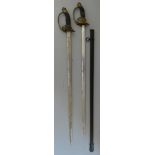 TWO PRUSSIAN MODEL 1889 INFANTRY OFFICER~S SWORDS