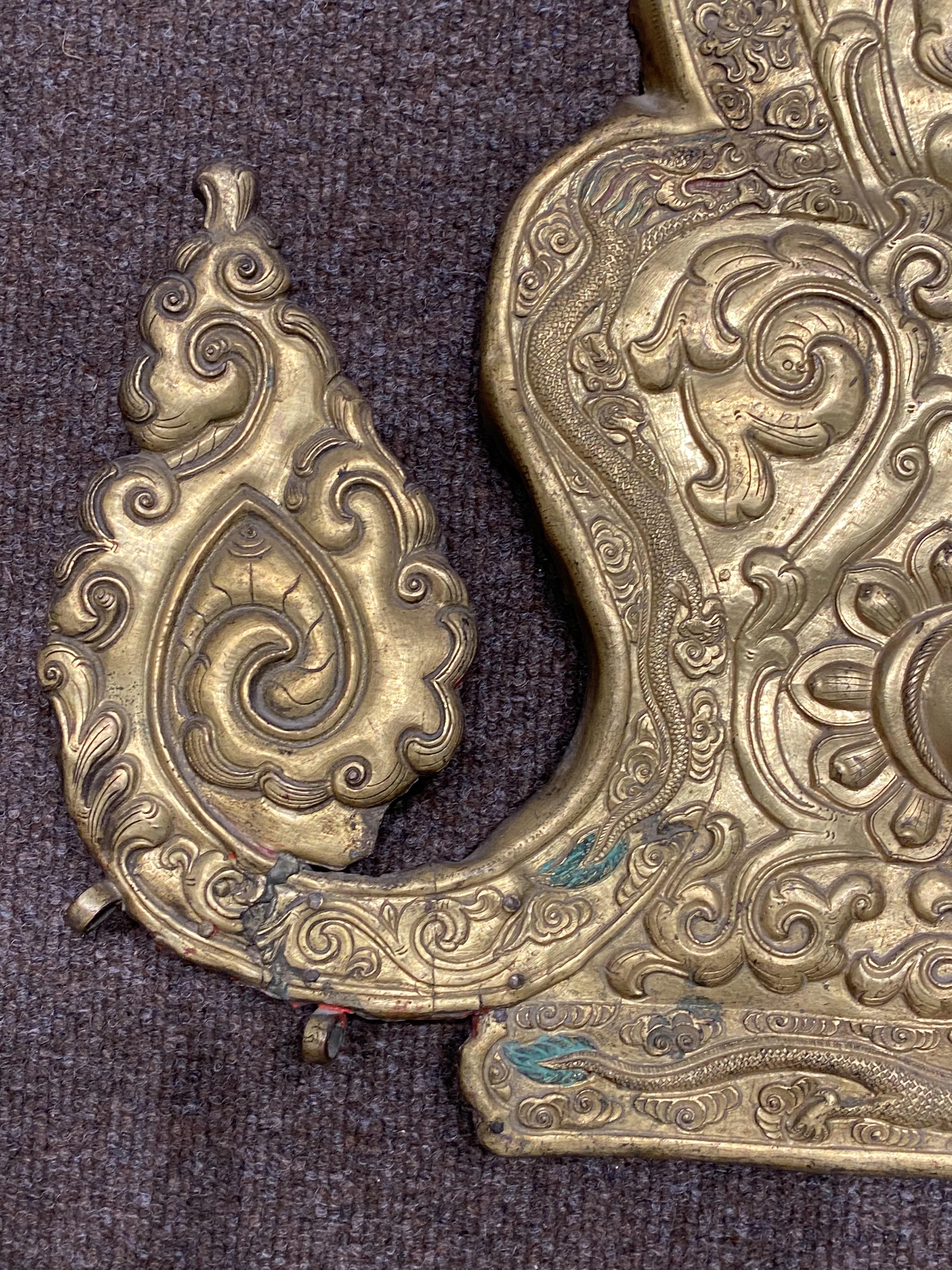 A COPPER GILT PANEL FROM A LARGE SHRINE - Image 5 of 7