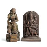 TWO CARVED WOOD FIGURES