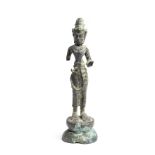 A SRIVIJAYA LEAD ALLOY FIGURE OF A BODHISATTVA