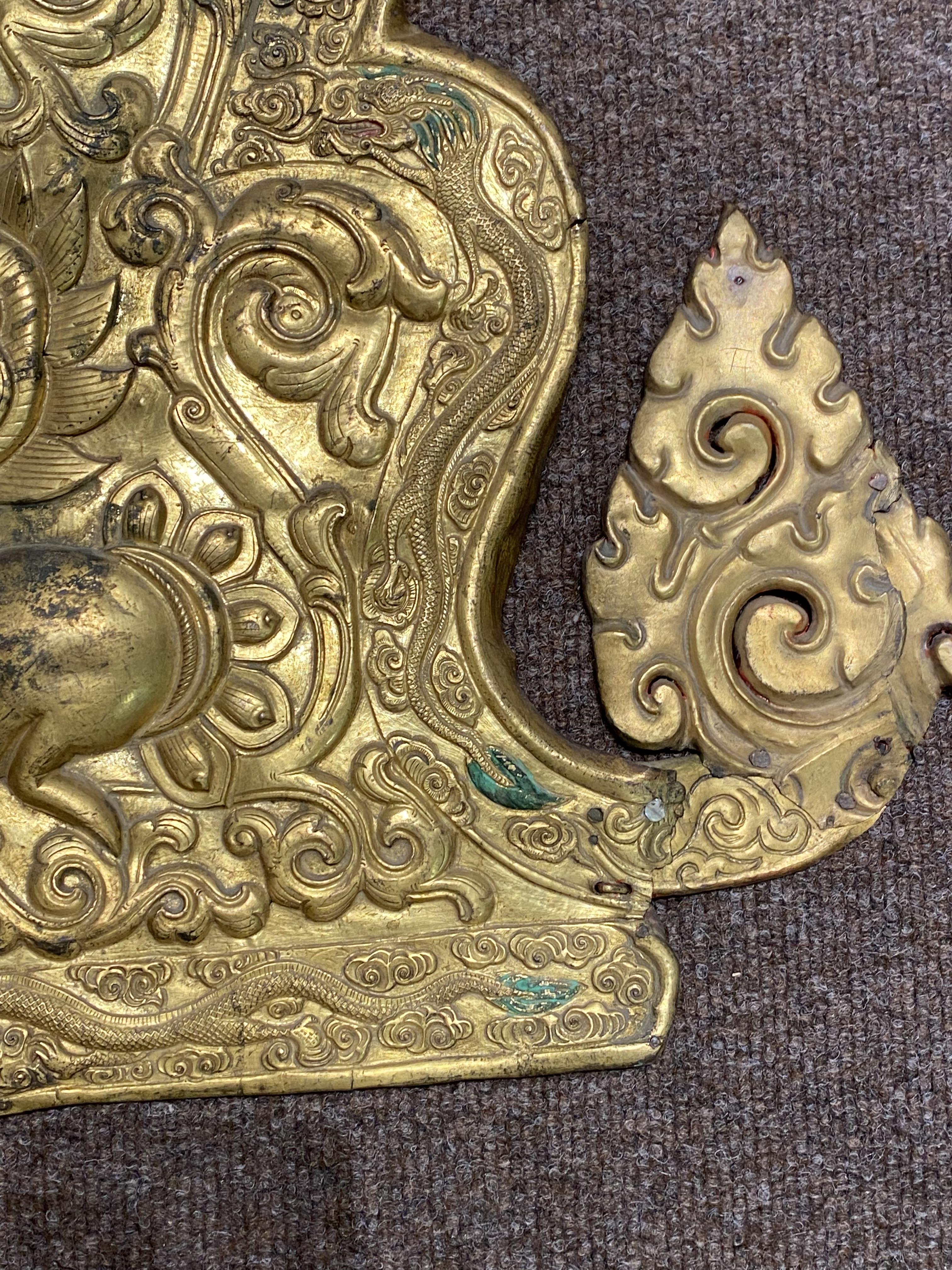 A COPPER GILT PANEL FROM A LARGE SHRINE - Image 4 of 7