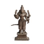 A BRONZE FIGURE OF SUBRAHMANYA