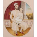 A PORTRAIT OF A PARSI GENTLEMAN WITH HIS YOUNG CHILD