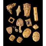 A MISCELLANEOUS GROUP OF GOLD OBJECTS