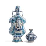 TWO JAIPUR BLUE AND WHITE VESSELS