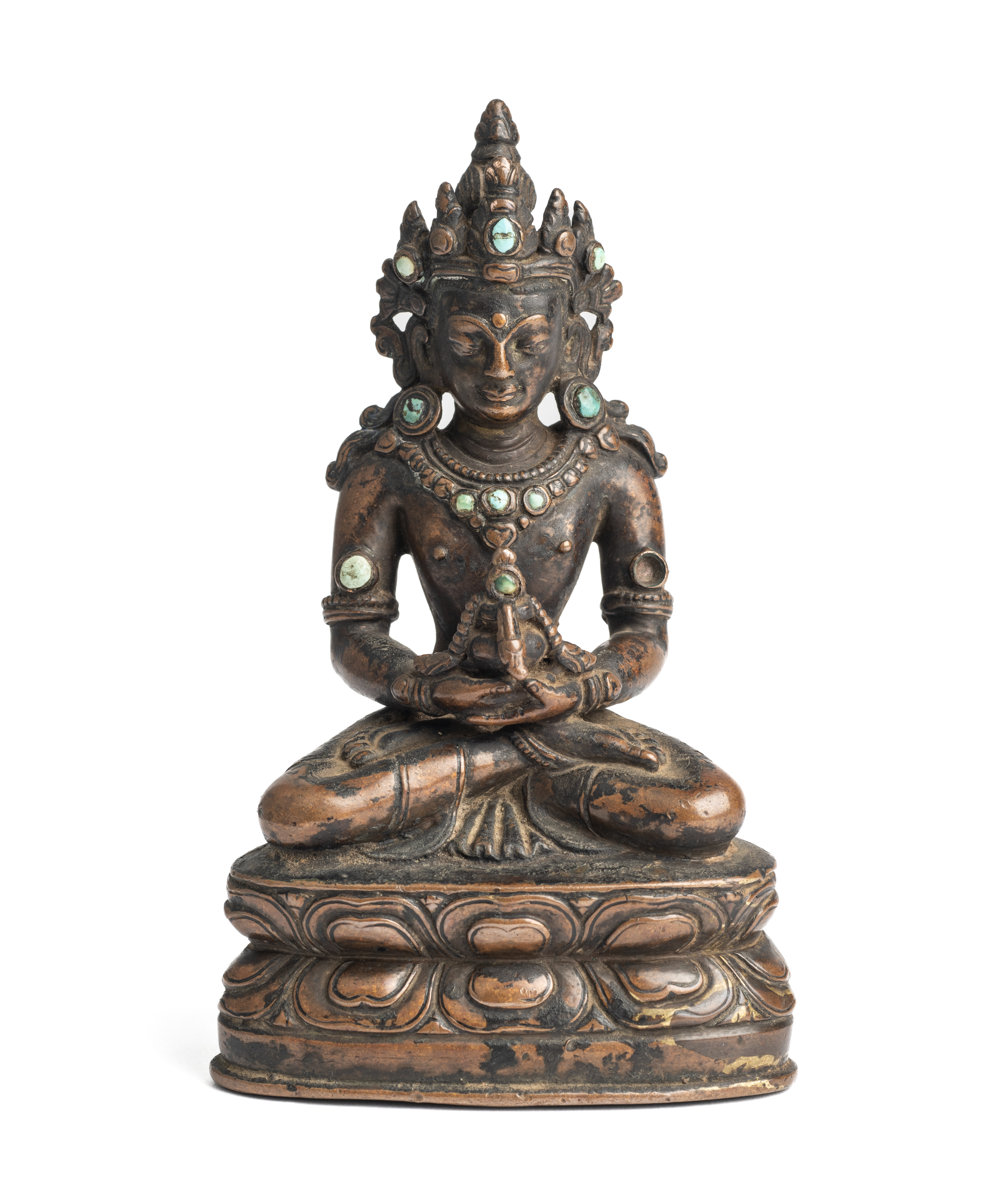 A BRONZE FIGURE OF AMITAYUS