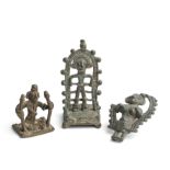 THREE SMALL FOLK BRONZES