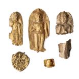 FIVE SHEET GOLD FRAGMENTARY PLAQUES