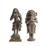 TWO BRONZE FIGURES OF HANUMAN