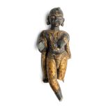 A FRAGMENTARY BLACK STONE FIGURE OF KRISHNA