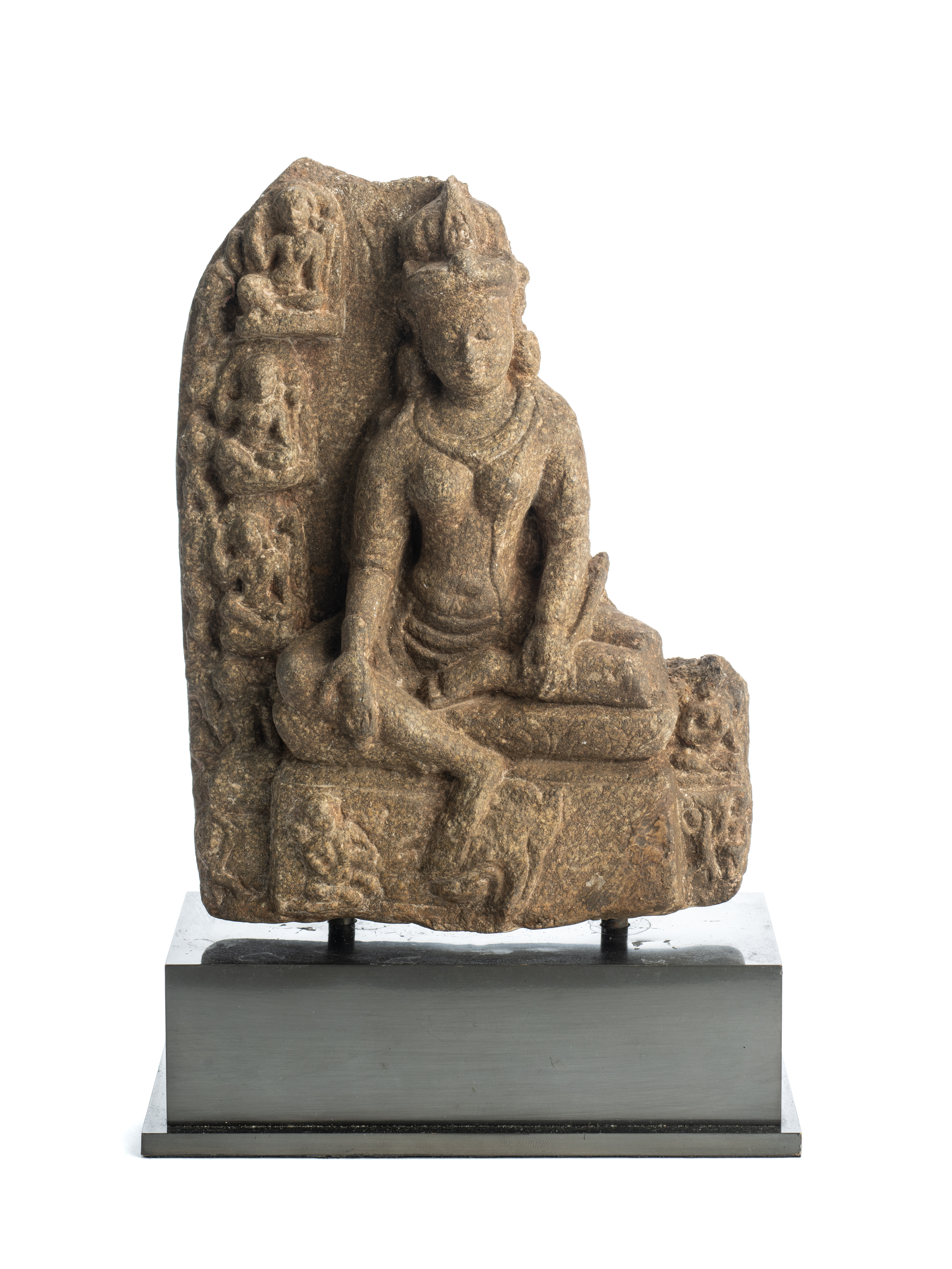 A PALA GREY STONE FRAGMENTARY STELE DEPICTING TARA