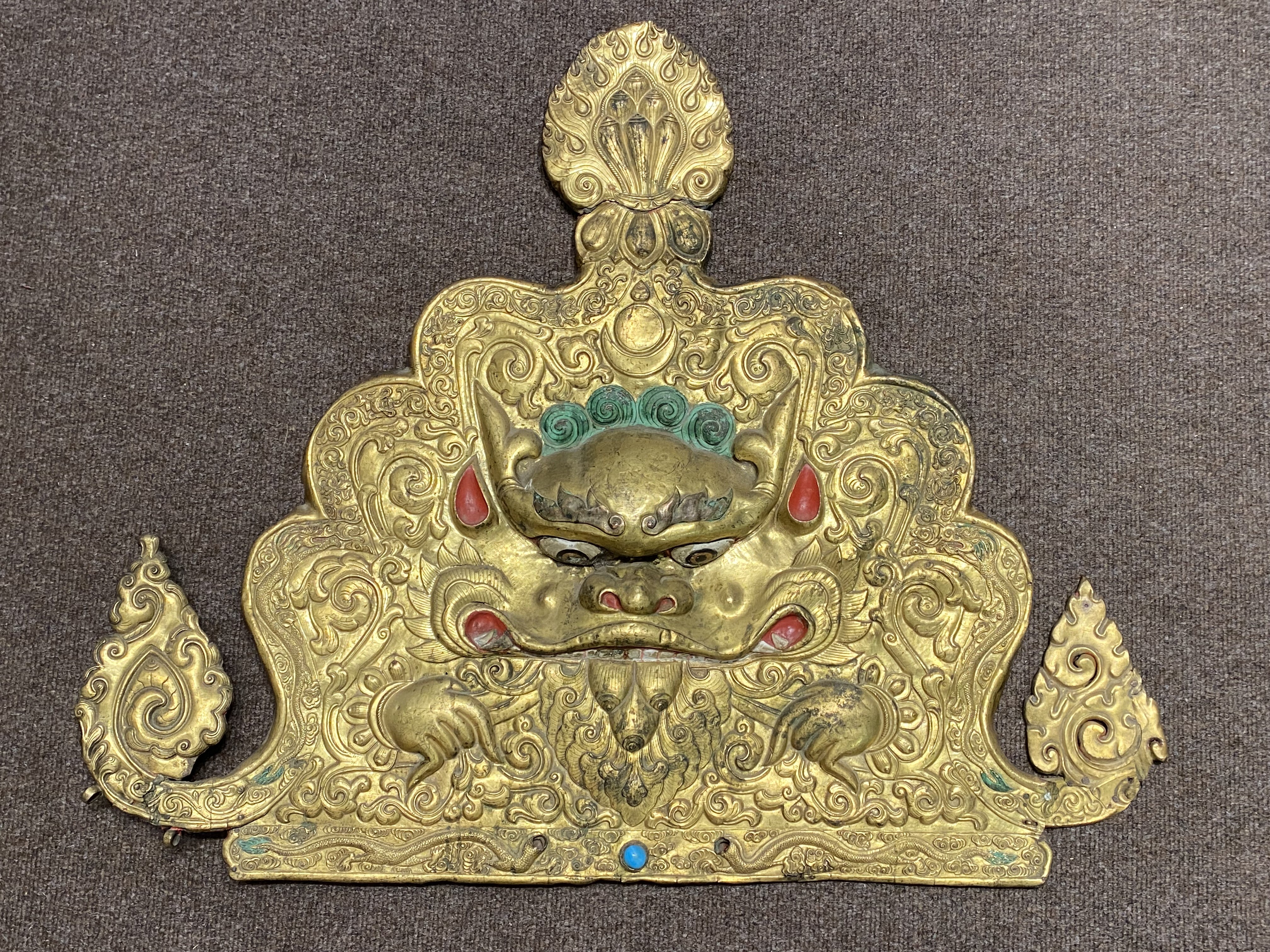 A COPPER GILT PANEL FROM A LARGE SHRINE - Image 2 of 7