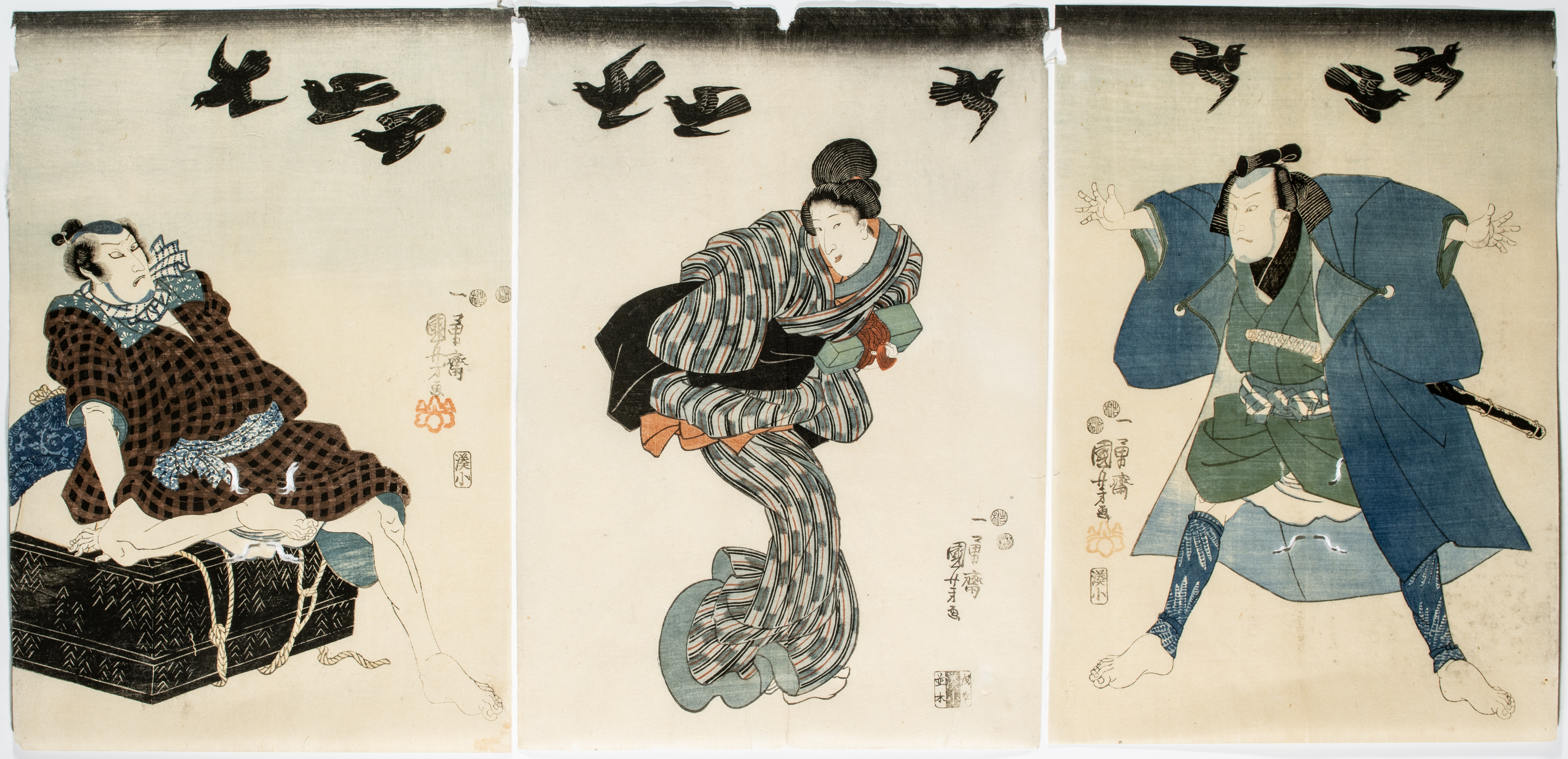 JAPANESE WOODBLOCK TRIPTYCH