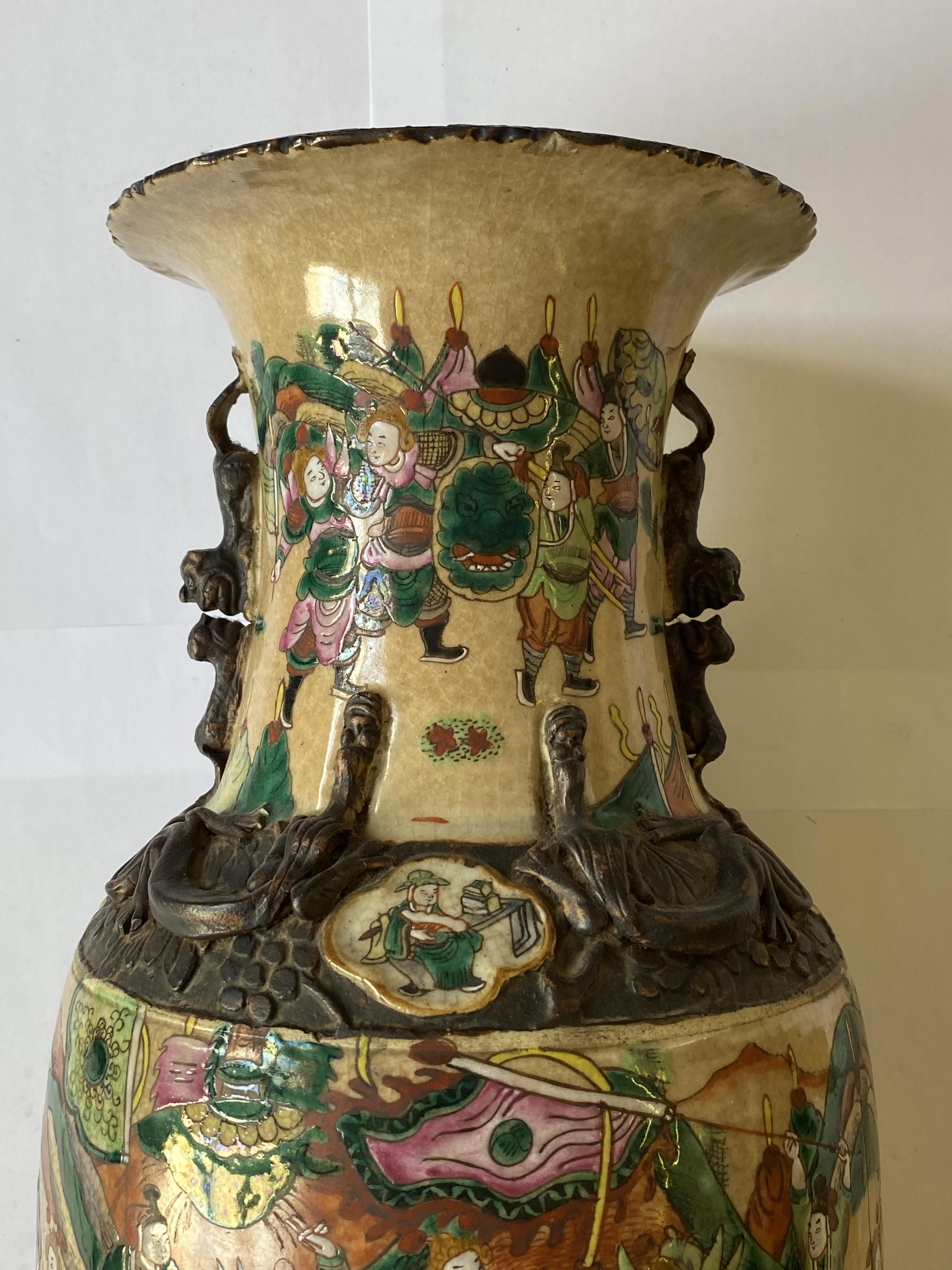 A PAIR OF CHINESE LARGE CRACKLEWARE VASES - Image 8 of 13