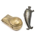 TWO BRASS VESSELS IN THE FORM OF FISH