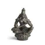 A BRONZE FIGURE OF SARASWATI