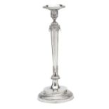 AN ITALIAN SILVER CANDLESTICK