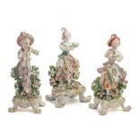 A PAIR OF BOW PORCELAIN 'NEW DANCER ' FIGURES
