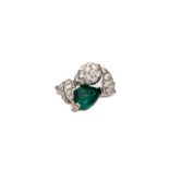 EMERALD AND DIAMOND RING