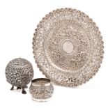 THREE ANGLO-INDIAN SILVER OBJECTS