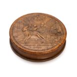 ‡ ˜A PRESSED BURR WOOD BOX AND COVER