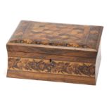 A 'TUNBRIDGE WARE ' ROSEWOOD DRESSING TABLE BOX