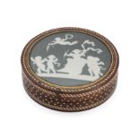 ˜A FRENCH BLOND HORN SNUFF BOX AND COVER