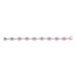 DIAMOND AND PINK SAPPHIRE BRACELET