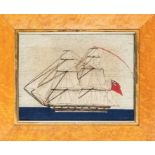 A SAILOR 'S WOOLWORK PICTURE OF A BRIG