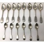 TWO SETS OF SCOTTISH WILLIAM IV SILVER SPOONS