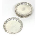 A SET OF ELEVEN SOUTH AMERICAN SILVER SMALL DISHES