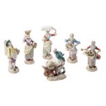 A COLLECTION OF SIX MEISSEN FIGURES FROM THE 'CRIS DE PARIS ' SERIES