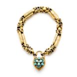 GOLD AND TURQUOISE BRACELET