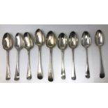 SIX GEORGIAN SILVER TABLESPOONS