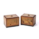 A PAIR OF CHINOISERIE INLAID TEA CADDIES