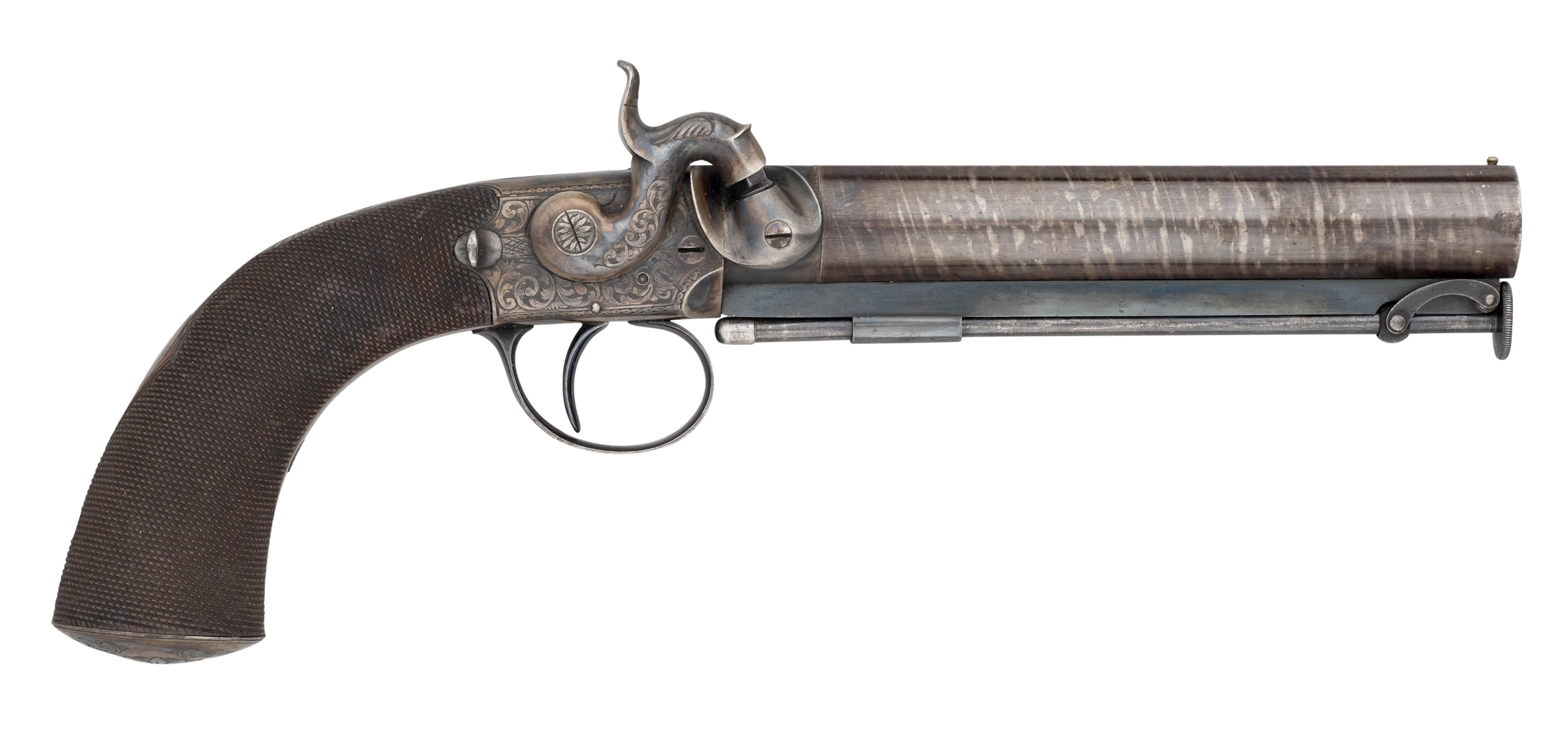 AN 18 BORE PERCUSSION BELT PISTOL BY J. D. DOUGALL