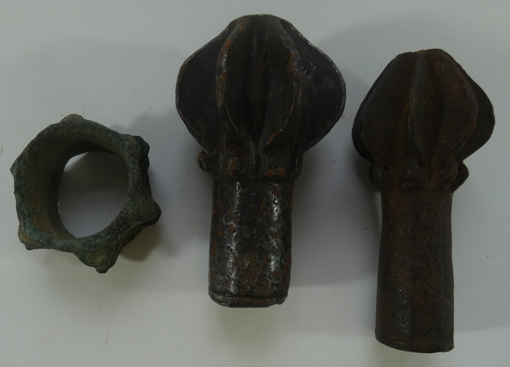 TWO CENTRAL EUROPEAN IRON MACE HEADS