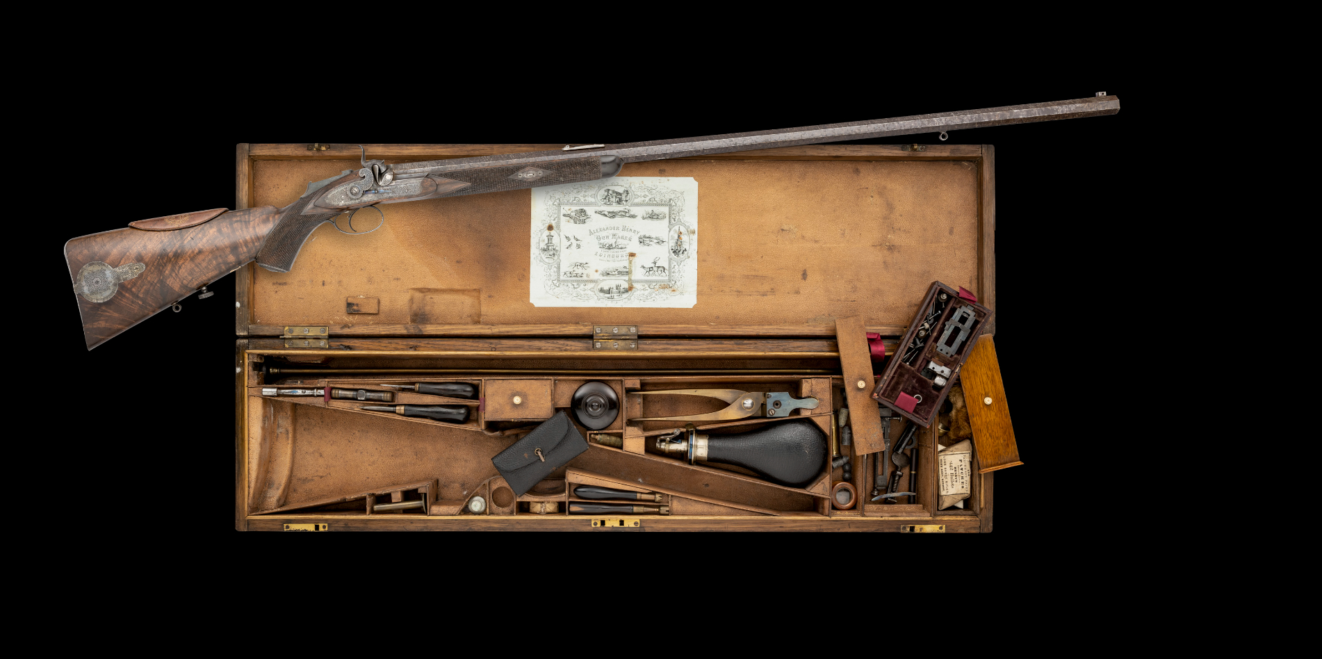 THE FINE CASED SCOTTISH .451 CALIBRE ALEXANDER HENRY PATENT PERCUSSION RIFLE FOR SPORTING AND TARGET - Image 3 of 3