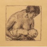 BASILIO CASCELLA (Pescara, 1860 - Roma, 1950): Preparatory study for the following ceramic "L' Infan