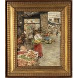 VINCENZO MIGLIARO (Naples, 1858 - 1938): Fruit market