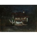VINCENZO DE STEFANI (Verona, 1859 - Venice, 1937): Nocturnal cottage