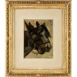 GIUSEPPE RAGGIO (Chiavari, 1823 - Rome, 1916): Horses heads